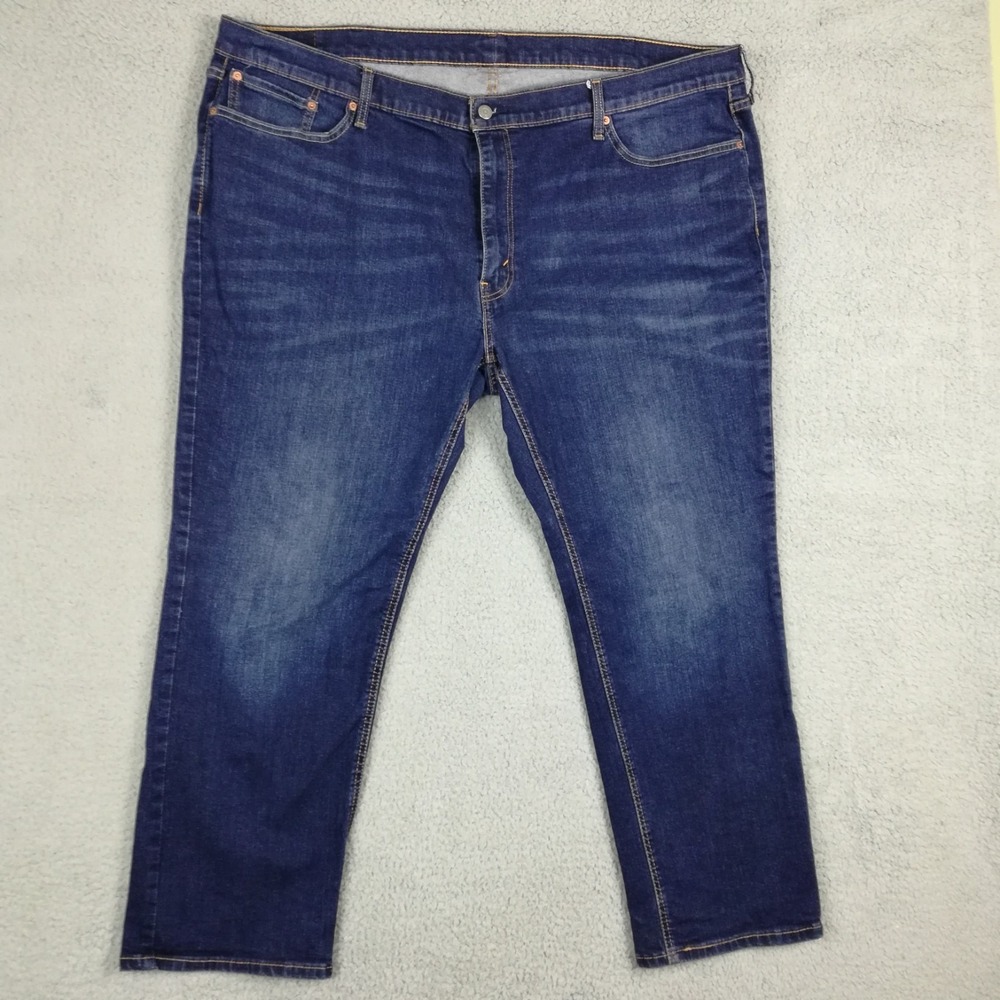 Levi's Mens Jeans 541 Athletic Fit Blue Denim Whiskering Stone Wash 48x32